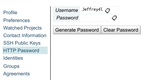 Gerrit HTTP Password